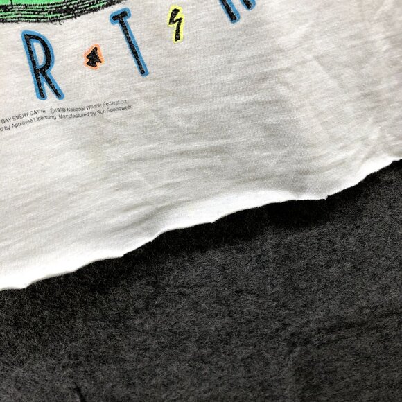 VTG T Shirt Zodiac Graphic Astrology Womens L Cut Off Cropped White Horoscope - Picture 5 of 12